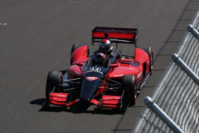 Arie Luyendyk Jr. pilots the two-seater down the frontstretch prior to the start of the Grand Prix of Portland at Portland International Raceway -- Photo by: Chris Jones