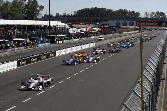 Will Power leads the field to the green flag to start the Grand Prix of Portland at Portland International Raceway -- Photo by: Chris Jones