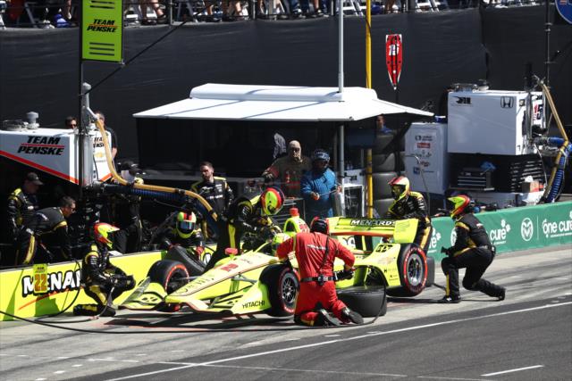 Simon Pagenaud comes in for tires and fuel on pit lane during the Grand Prix of Portland at Portland International Raceway -- Photo by: Chris Jones