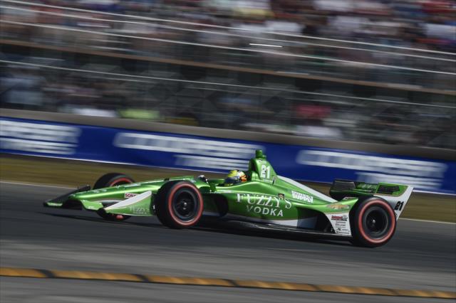 Spencer Pigot sails out of Turn 2 during the Grand Prix of Portland at Portland International Raceway -- Photo by: Chris Owens