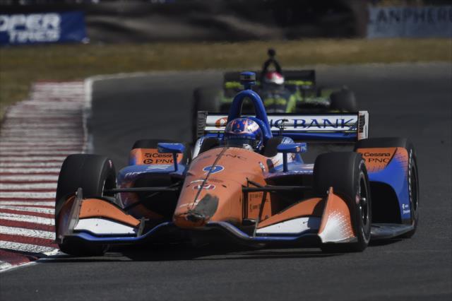 Scott Dixon sets up for Turn 3 during the Grand Prix of Portland at Portland International Raceway -- Photo by: Chris Owens