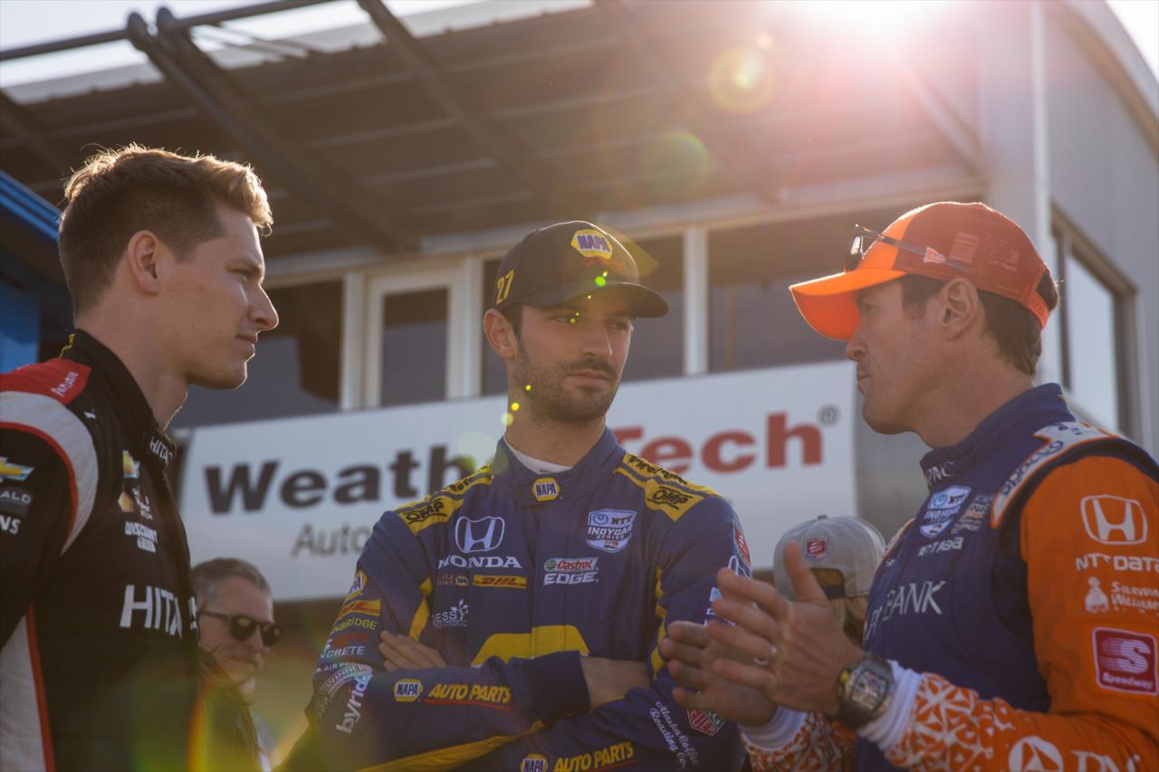 Will Power, Alexander Rossi and Scott Dixon -- Photo by: Stephen King