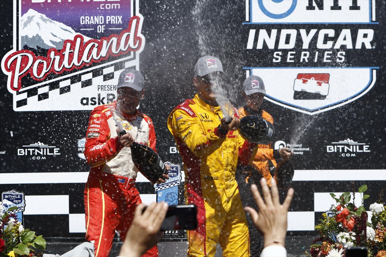 Will Power, Alex Palou and Christian Lundgaard - BITNILE.com Grand Prix of Portland - By: Chris Jones -- Photo by: Chris Jones