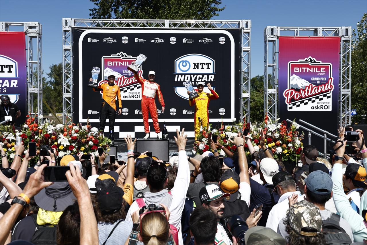 Christian Lundgaard, Will Power and Alex Palou - BITNILE.com Grand Prix of Portland - By: Chris Jones -- Photo by: Chris Jones
