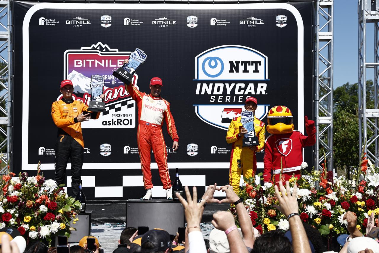 Christian Lundgaard, Will Power and Alex Palou - BITNILE.com Grand Prix of Portland - By: Chris Jones -- Photo by: Chris Jones