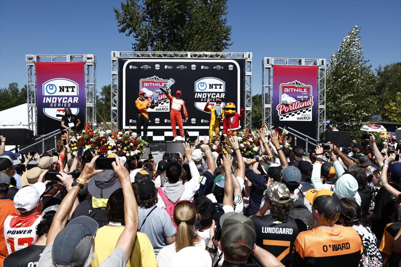 Christian Lundgaard, Will Power and Alex Palou - BITNILE.com Grand Prix of Portland - By: Chris Jones -- Photo by: Chris Jones