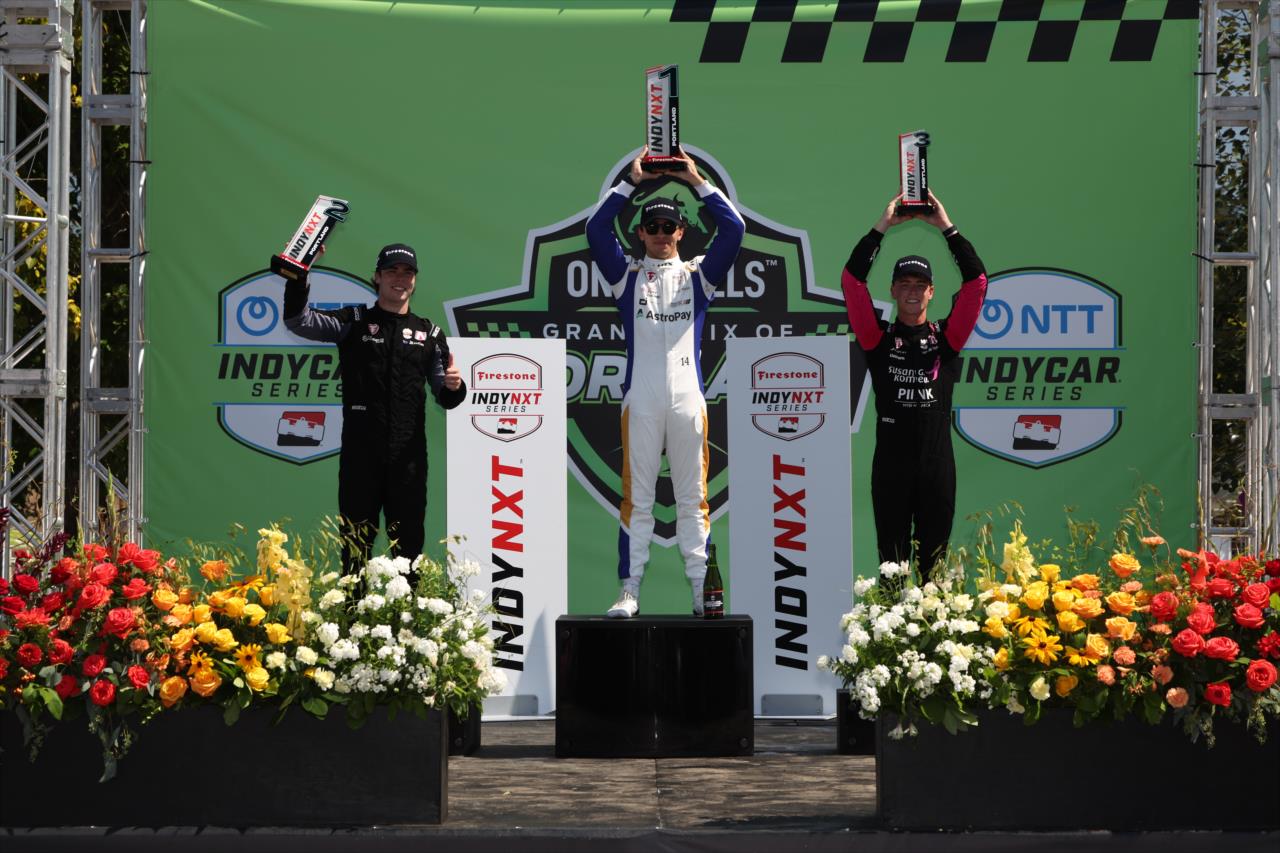 Alessandro de Tullio, Lochie Hughes and Max Taylor - Grand Prix of Portland - INDY NXT Presented by Firestone - By: Joe Skibinski -- Photo by: Joe Skibinski