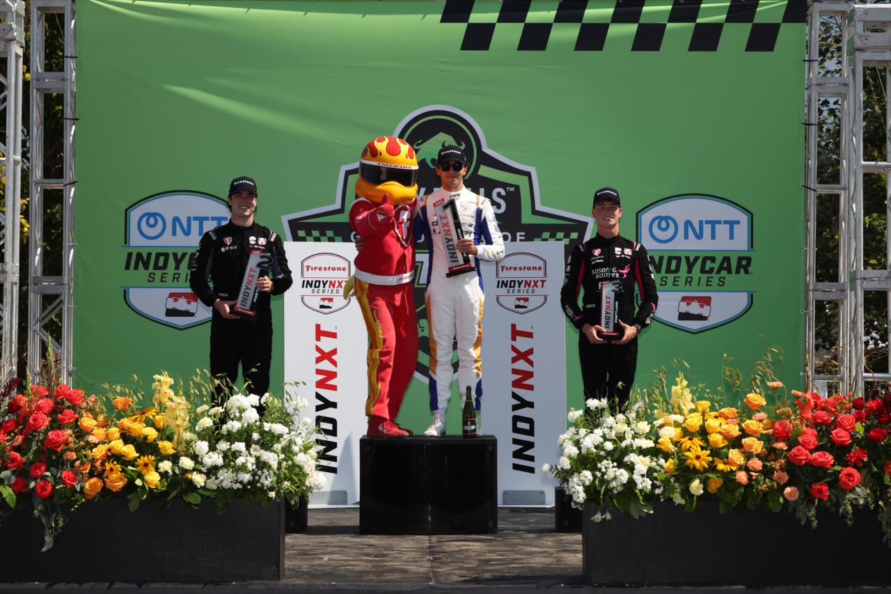 Alessandro de Tullio, Lochie Hughes and Max Taylor - Grand Prix of Portland - INDY NXT Presented by Firestone - By: Joe Skibinski -- Photo by: Joe Skibinski