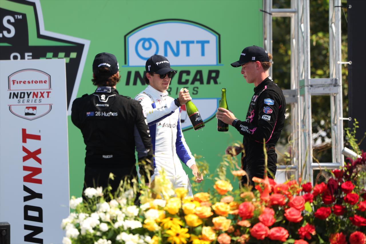 Alessandro de Tullio, Lochie Hughes and Max Taylor - Grand Prix of Portland - INDY NXT Presented by Firestone - By: Joe Skibinski -- Photo by: Joe Skibinski