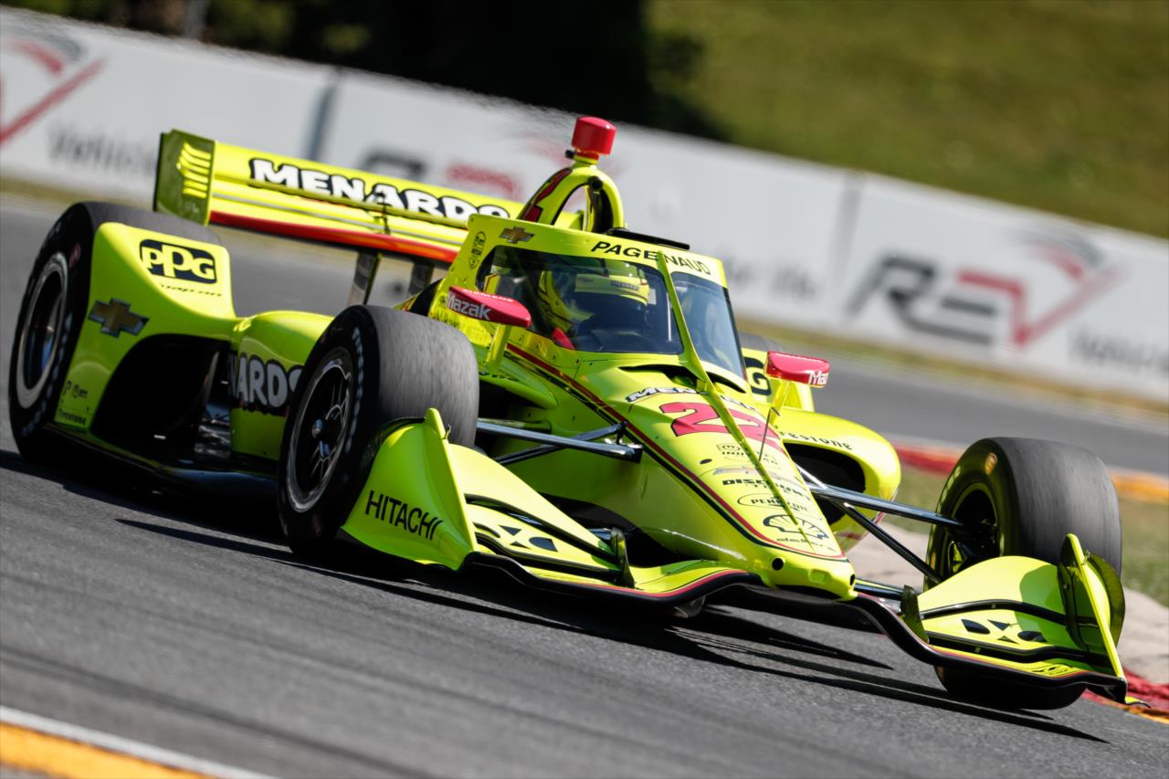 Simon Pagenaud during practice for the REV Group Grand Prix Race 1 at Road America Saturday, July 11, 2020 -- Photo by: Joe Skibinski