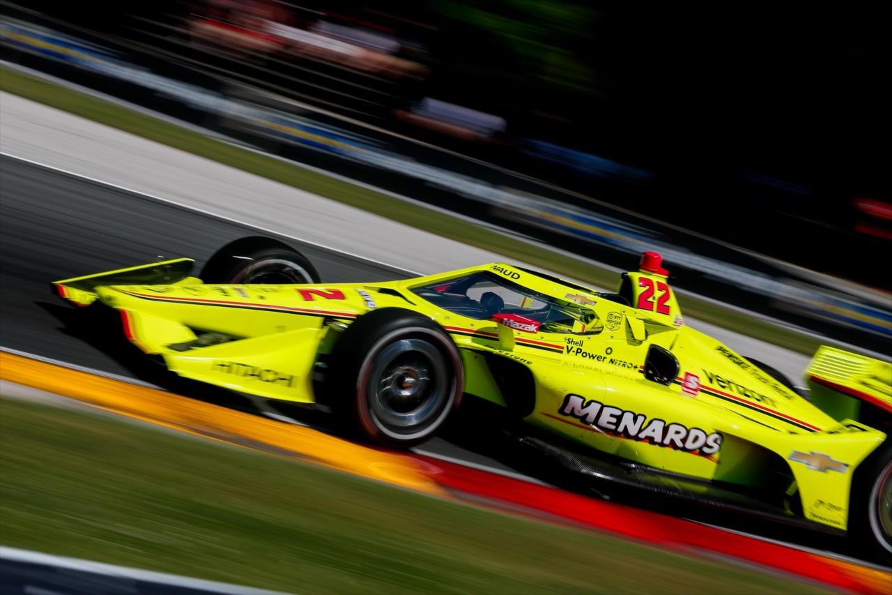 Simon Pagenaud during practice for the REV Group Grand Prix Race 1 at Road America Saturday, July 11, 2020 -- Photo by: Joe Skibinski