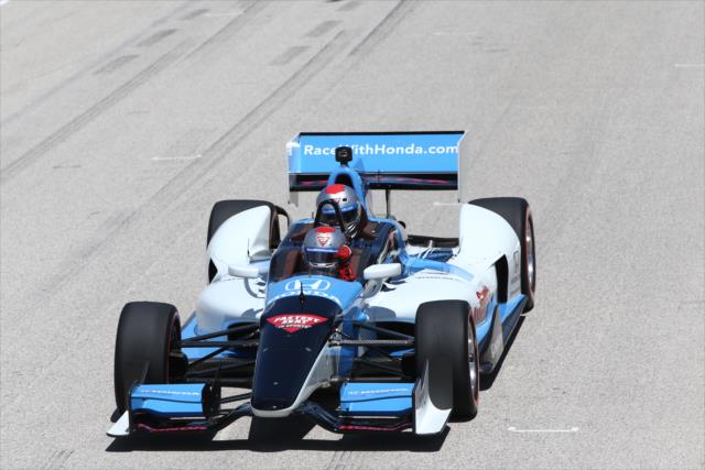 Mario Andretti races the Honda Fastest Seat In Sports two-seater down the frontstretch during pre-race festivities for the KOHLER Grand Prix at Road America -- Photo by: Chris Jones