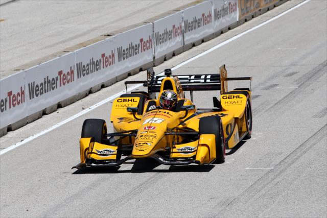 Graham Rahal streaks down the frontstretch during the KOHLER Grand Prix of Road America -- Photo by: Chris Jones