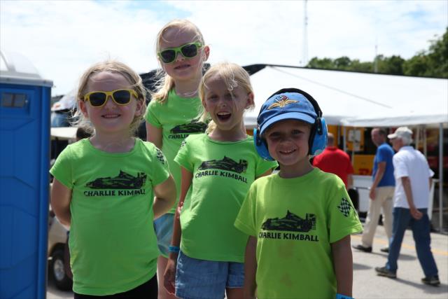 Young fans are ready to cheer on Charlie Kimball for the KOHLER Grand Prix of Road America -- Photo by: Chris Jones