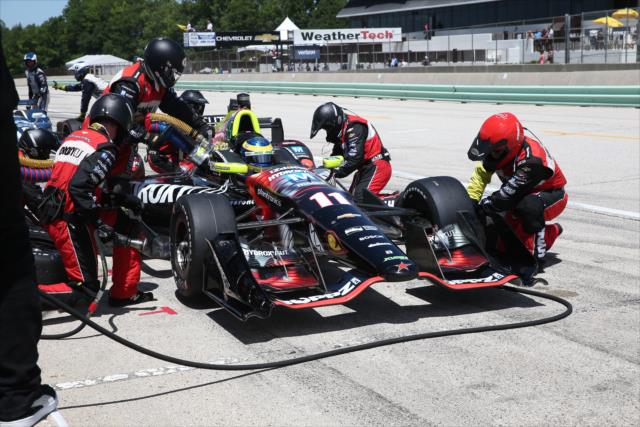 Sebastien Bourdais comes in for fuel and tires on pit lane during the KOHLER Grand Prix of Road America -- Photo by: Chris Jones