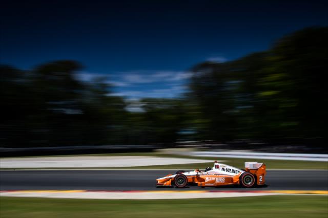 Juan Pablo Montoya hits the apex of Turn 6 during the KOHLER Grand Prix at Road America -- Photo by: Chris Owens
