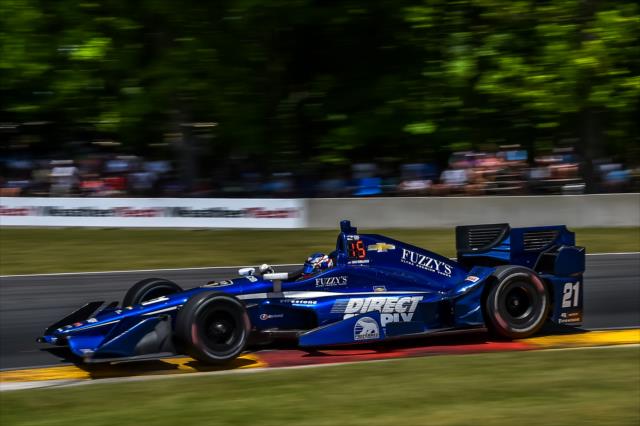 Josef Newgarden hits the apex of Turn 6 during the KOHLER Grand Prix at Road America -- Photo by: Chris Owens