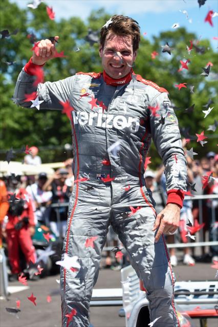 Will Power celebrates in Victory Lane following his win in the KOHLER Grand Prix of Road America -- Photo by: Chris Owens