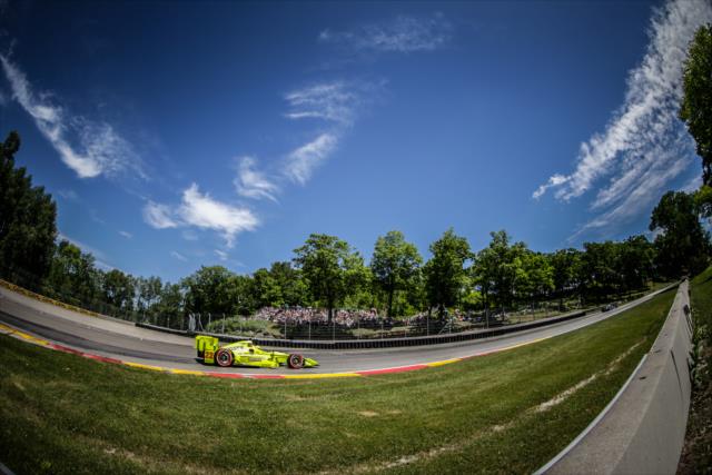 Simon Pagenaud apexes Turn 12 during the KOHLER Grand Prix of Road America -- Photo by: Shawn Gritzmacher