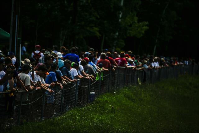 A fantastic crowd lines the fences during the KOHLER Grand Prix of Road America -- Photo by: Shawn Gritzmacher