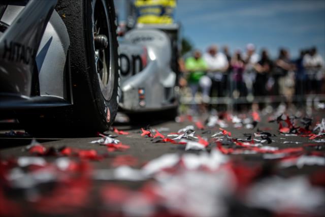 Victory Lane confetti following Will Power's victory in the KOHLER Grand Prix of Road America -- Photo by: Shawn Gritzmacher