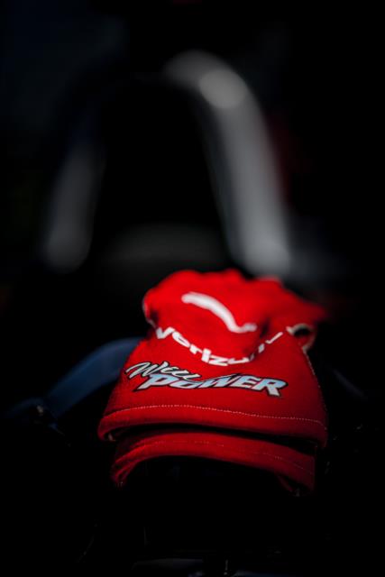 The gloves of Will Power sit idle prior to practice for the Iowa Corn 300 at Iowa Speedway -- Photo by: Shawn Gritzmacher