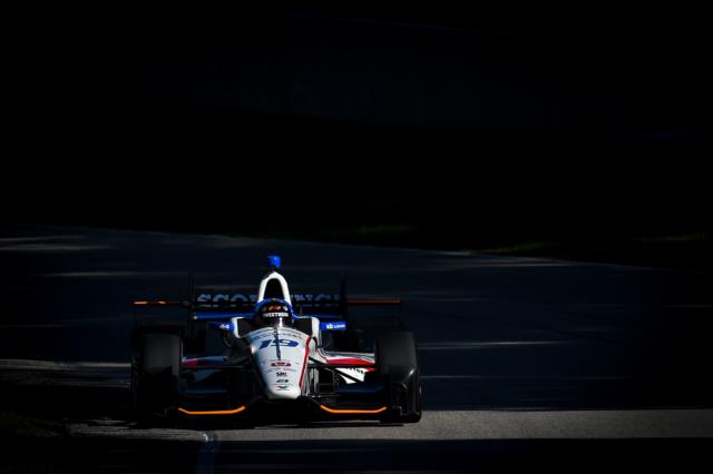 Ed Jones races out of Turn 12 during the final warmup for the KOHLER Grand Prix at Road America -- Photo by: Chris Owens