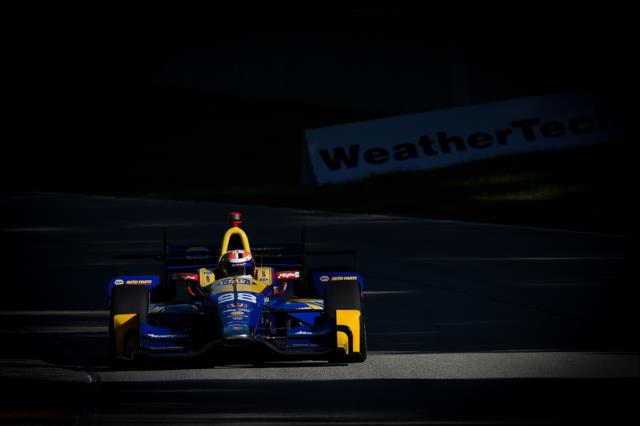 Alexander Rossi races out of Turn 12 during the final warmup for the KOHLER Grand Prix at Road America -- Photo by: Chris Owens