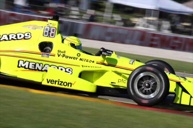 Simon Pagenaud hits the apex of Turn 3 during the KOHLER Grand Prix at Road America -- Photo by: Matt Fraver