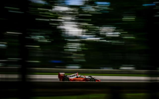 Josef Newgarden streaks down the Moraine Sweep during the KOHLER Grand Prix at Road America -- Photo by: Shawn Gritzmacher