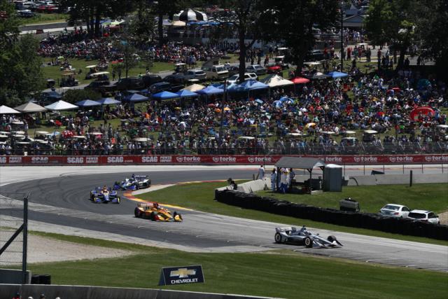 Josef Newgarden leads the field through Turn 5 during the KOHLER Grand Prix at Road America -- Photo by: Chris Jones