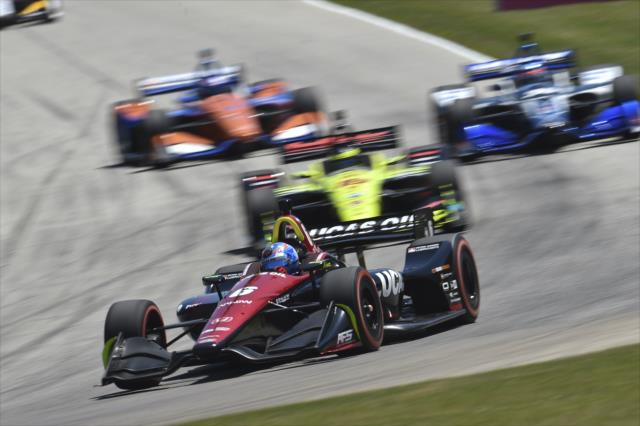 Robert Wickens leads a group into Turn 3 during the KOHLER Grand Prix at Road America -- Photo by: Chris Owens