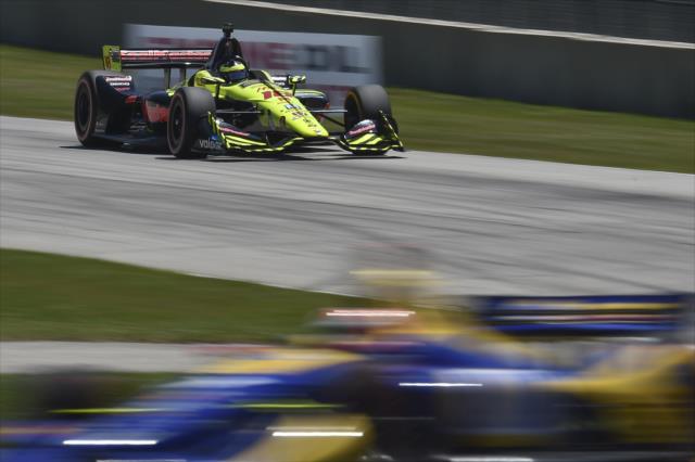 Sebastien Bourdais sets up for Turn 3 during the KOHLER Grand Prix at Road America -- Photo by: Chris Owens