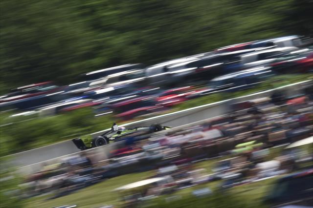 Charlie Kimball races up the hill toward Turn 6 during the KOHLER Grand Prix at Road America -- Photo by: Chris Owens