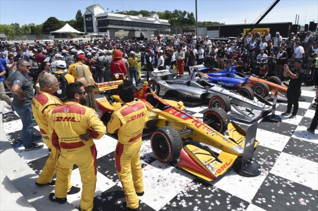 Victory Circle comes to life following the KOHLER Grand Prix at Road America -- Photo by: Chris Owens
