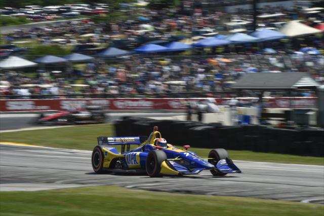 ALexander Rossi races up the hill toward Turn 6 during the KOHLER Grand Prix at Road America -- Photo by: Chris Owens
