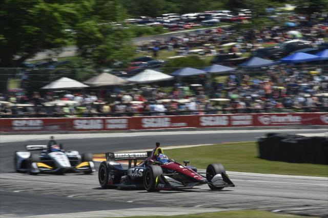 Robert Wickens leads Graham Rahal up the hill toward Turn 6 during the KOHLER Grand Prix at Road America -- Photo by: Chris Owens