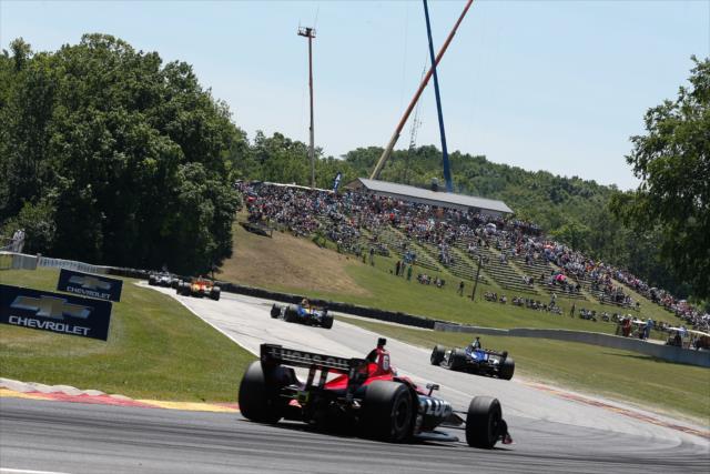 Robert Wickens chases down the field through the Hurry Downs section of Turns 6-7 during the KOHLER Grand Prix at Road America -- Photo by: Joe Skibinski