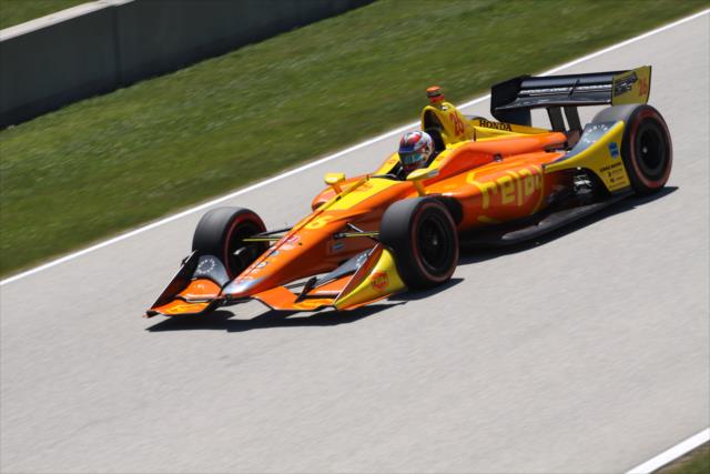 Zach Veach sets sail down the frontstretch during the KOHLER Grand Prix at Road America -- Photo by: Matt Fraver