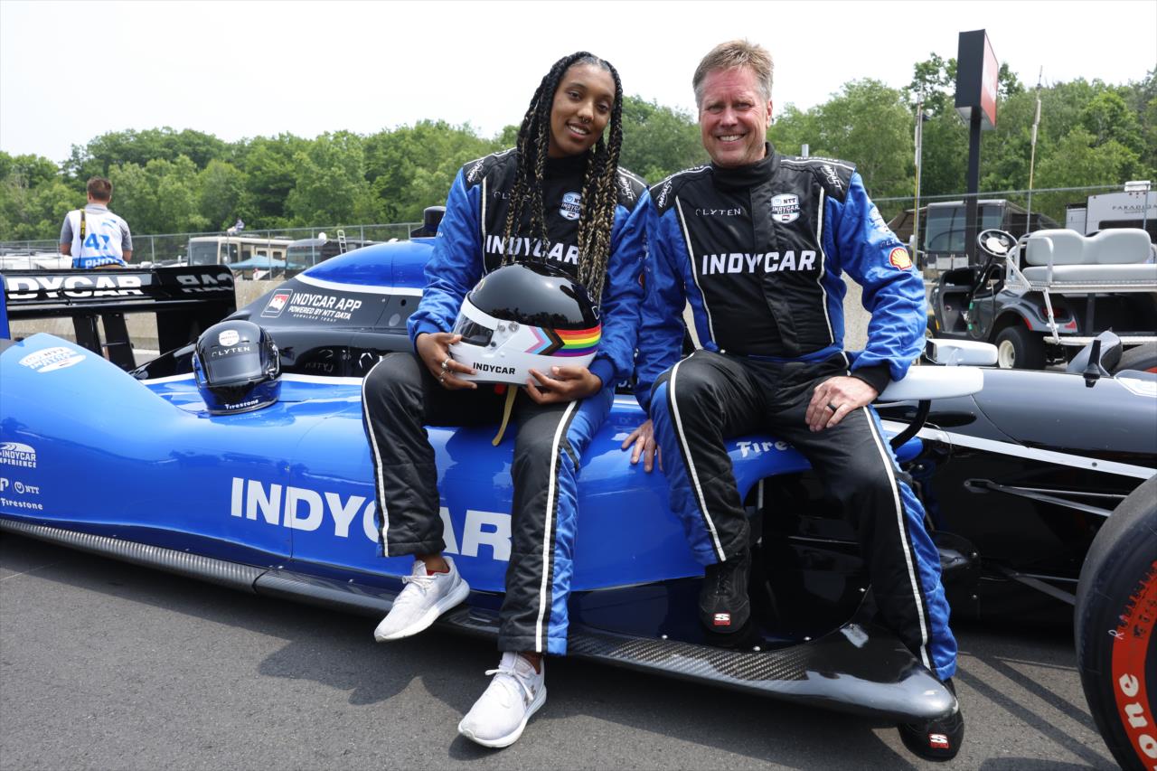 Chayla Edwards and Davy Hamliton in the Fastest Seat in Motorsports - Sonsio Grand Prix at Road America - By: Chris Jones -- Photo by: Chris Jones