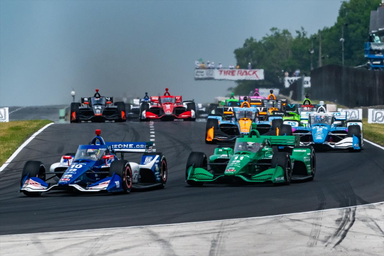 Alex Palou leads Marcus Armstrong - Sonsio Grand Prix at Road America - By: Karl Zemlin -- Photo by: Karl Zemlin