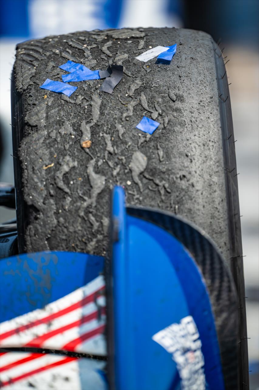 Alex Palou's tire - Sonsio Grand Prix at Road America - By: Karl Zemlin -- Photo by: Karl Zemlin