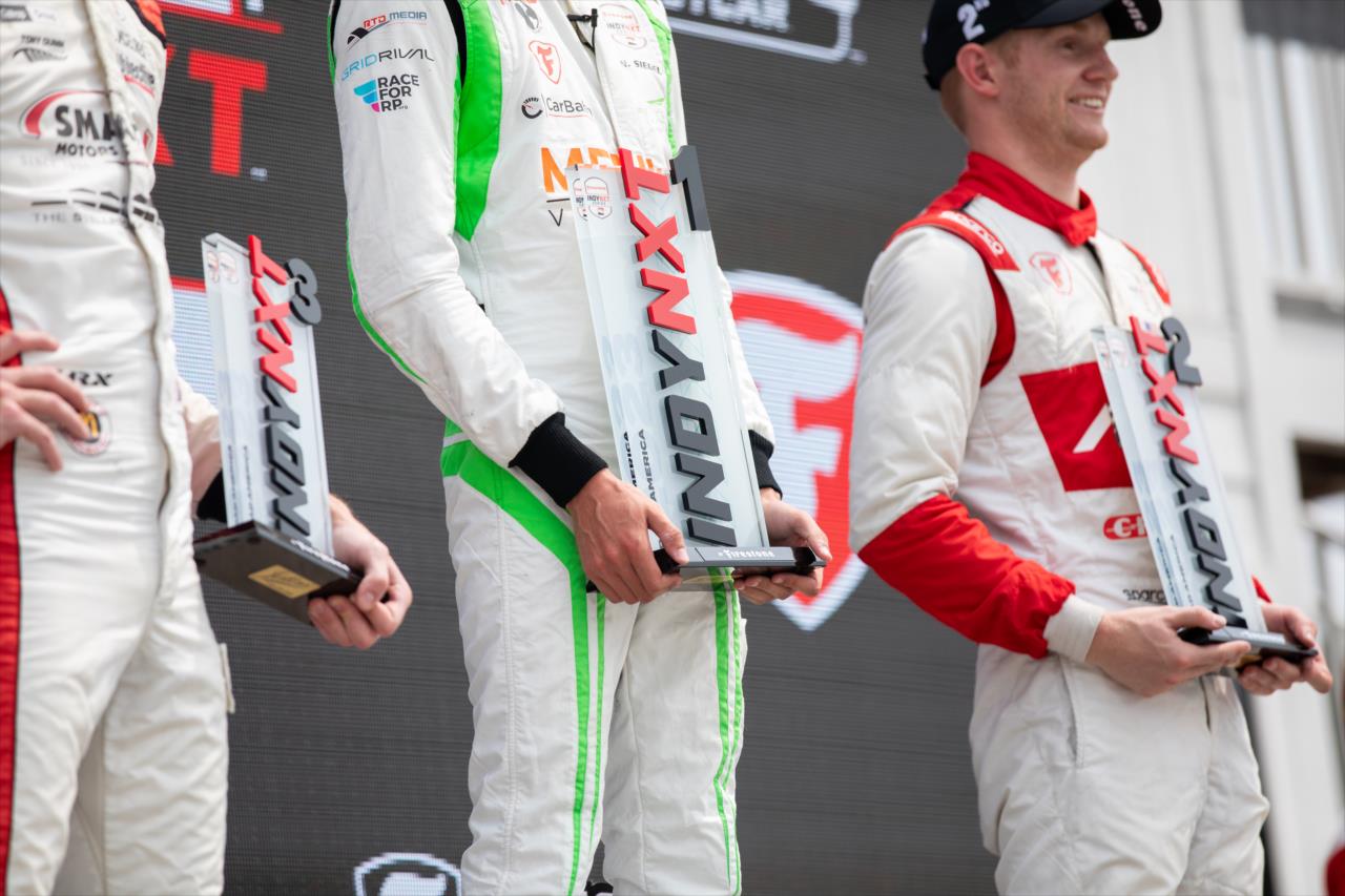 Nolan Siegel, Hunter McElrea and Jacob Abel - INDY NXT by Firestone Grand Prix at Road America - By: Travis Hinkle -- Photo by: Travis Hinkle