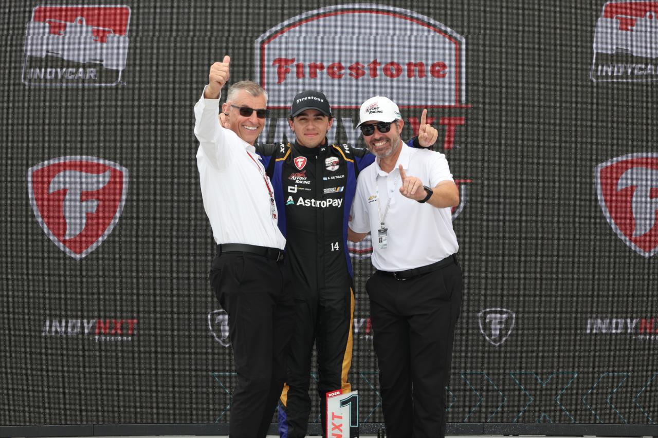 Alessandro de Tullio, Henry Malukas and Larry Foyt - INDY NXT Presented by Firestone - By: Joe Skibinski -- Photo by: Joe Skibinski