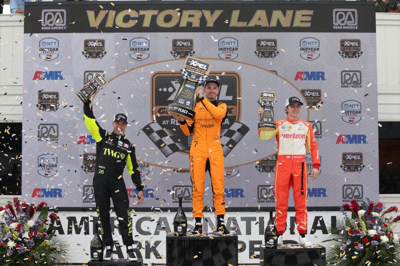 Will Power, Christian Lundgaard and David Malukas - XPEL Grand Prix at Road America - By: Joe Skibinski -- Photo by: Joe Skibinski