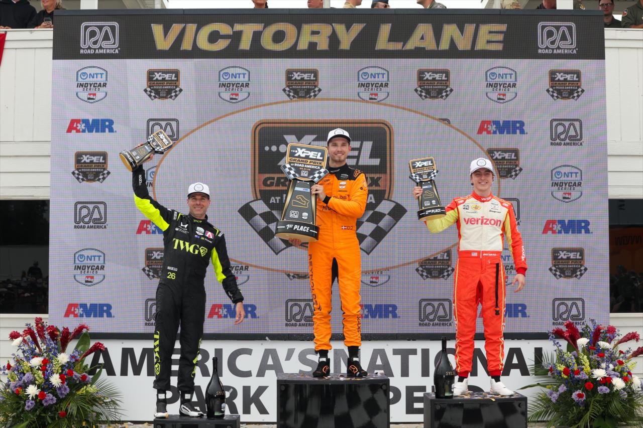 Will Power, Christian Lundgaard and David Malukas - XPEL Grand Prix at Road America - By: Joe Skibinski -- Photo by: Joe Skibinski