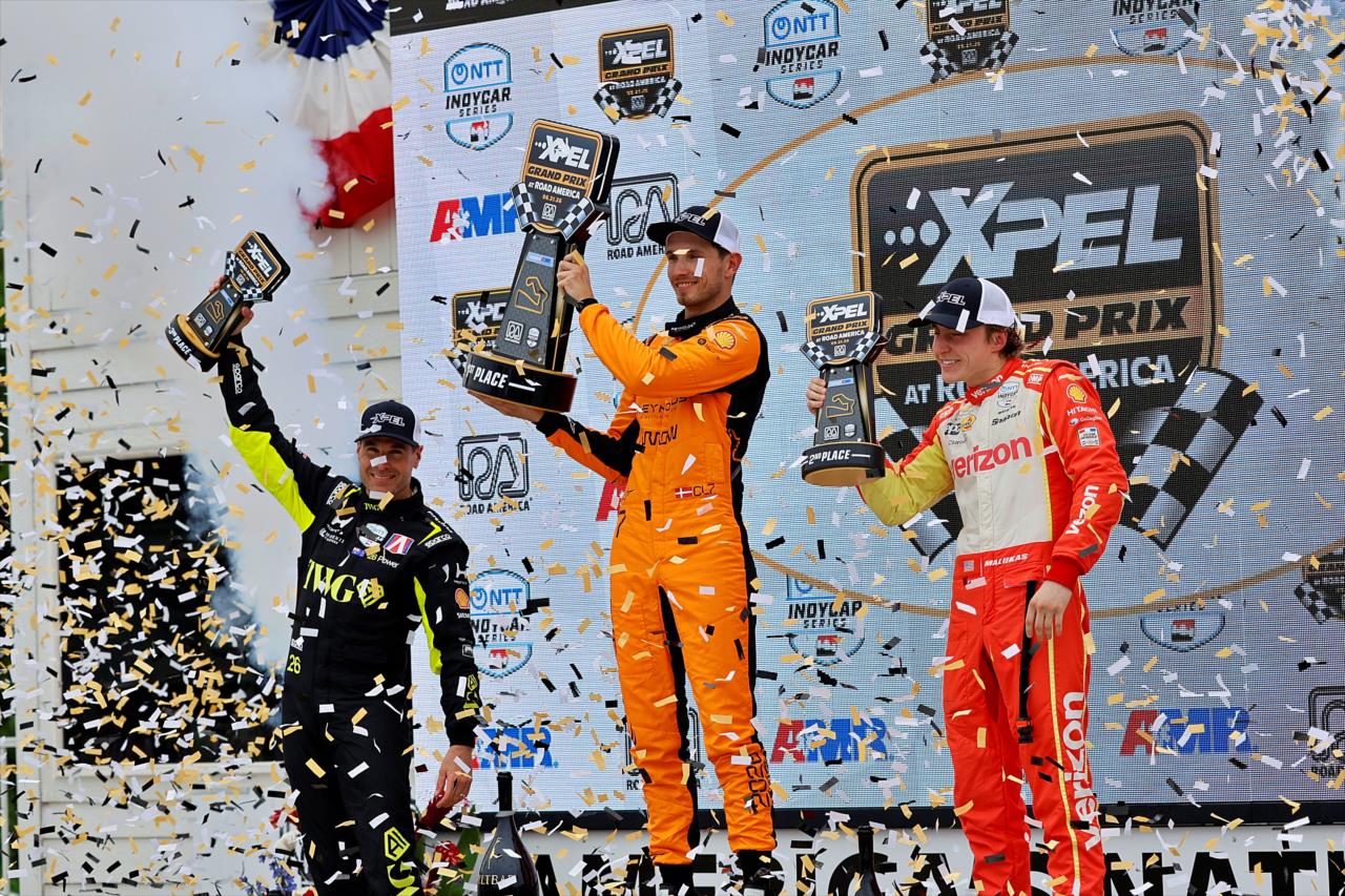 Will Power, Christian Lundgaard and David Malukas - XPEL Grand Prix at Road America - By: Paul Hurley -- Photo by: Paul Hurley