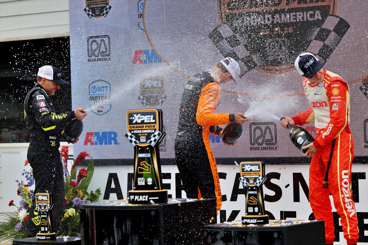 Will Power, Christian Lundgaard and David Malukas - XPEL Grand Prix at Road America - By: Paul Hurley -- Photo by: Paul Hurley
