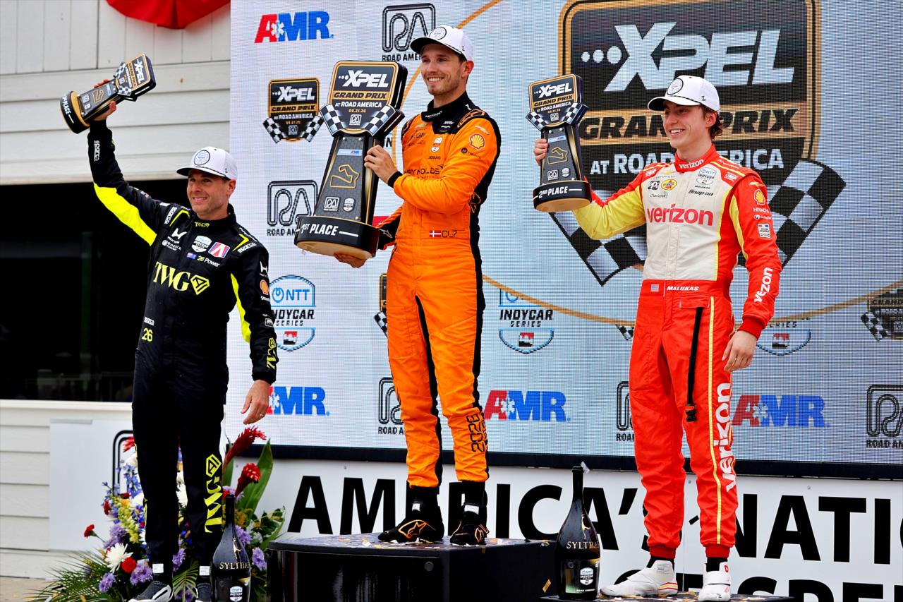 Will Power, Christian Lundgaard and David Malukas - XPEL Grand Prix at Road America - By: Paul Hurley -- Photo by: Paul Hurley