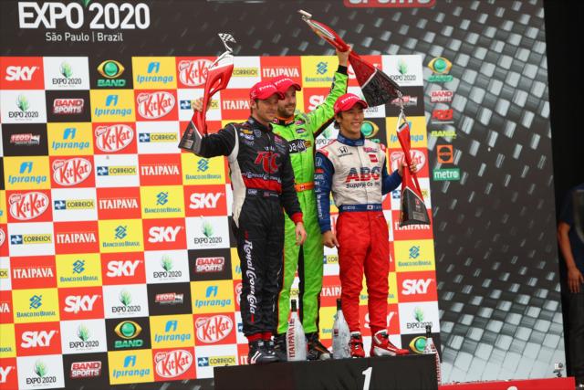 2013 Sao Paulo Indy 300 podium -- Photo by: Chris Jones